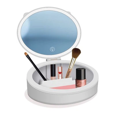 আয়না সহ পোর্টেবল মেকআপ ব্যাগ